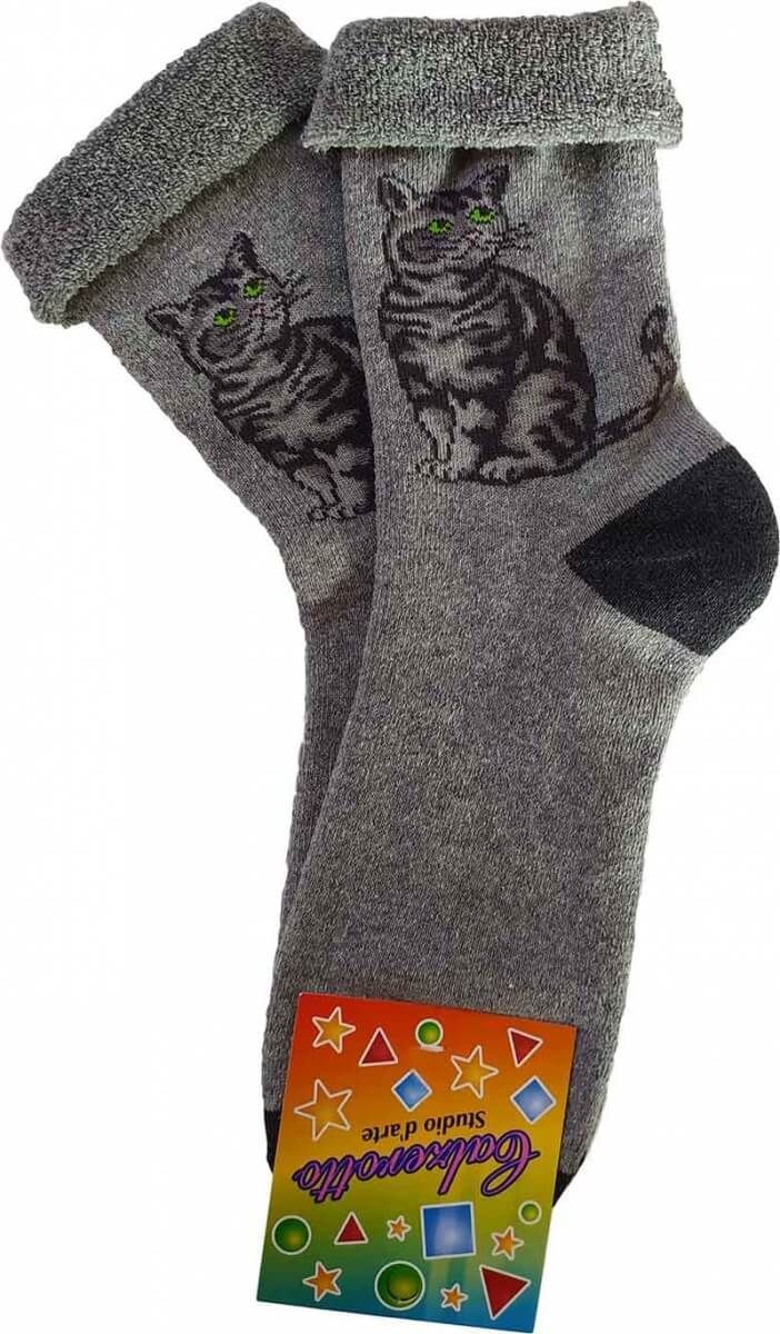 Macskás frottír zokni