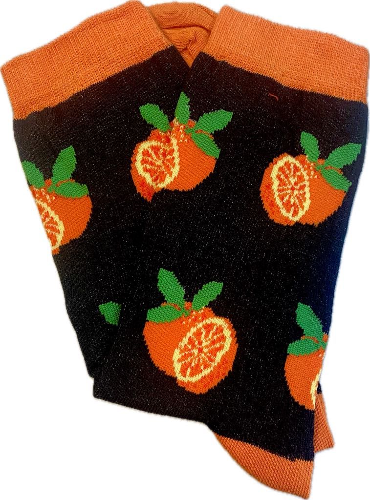 Yvonne narancs unisex mintás zokni