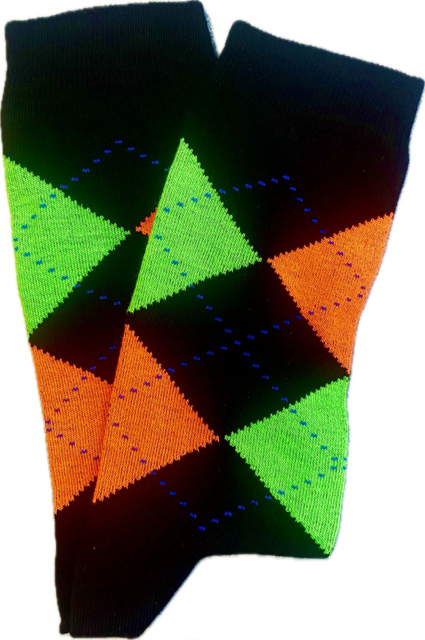 Yvonne Burligton mintás bokazokni narancs-citrom szín