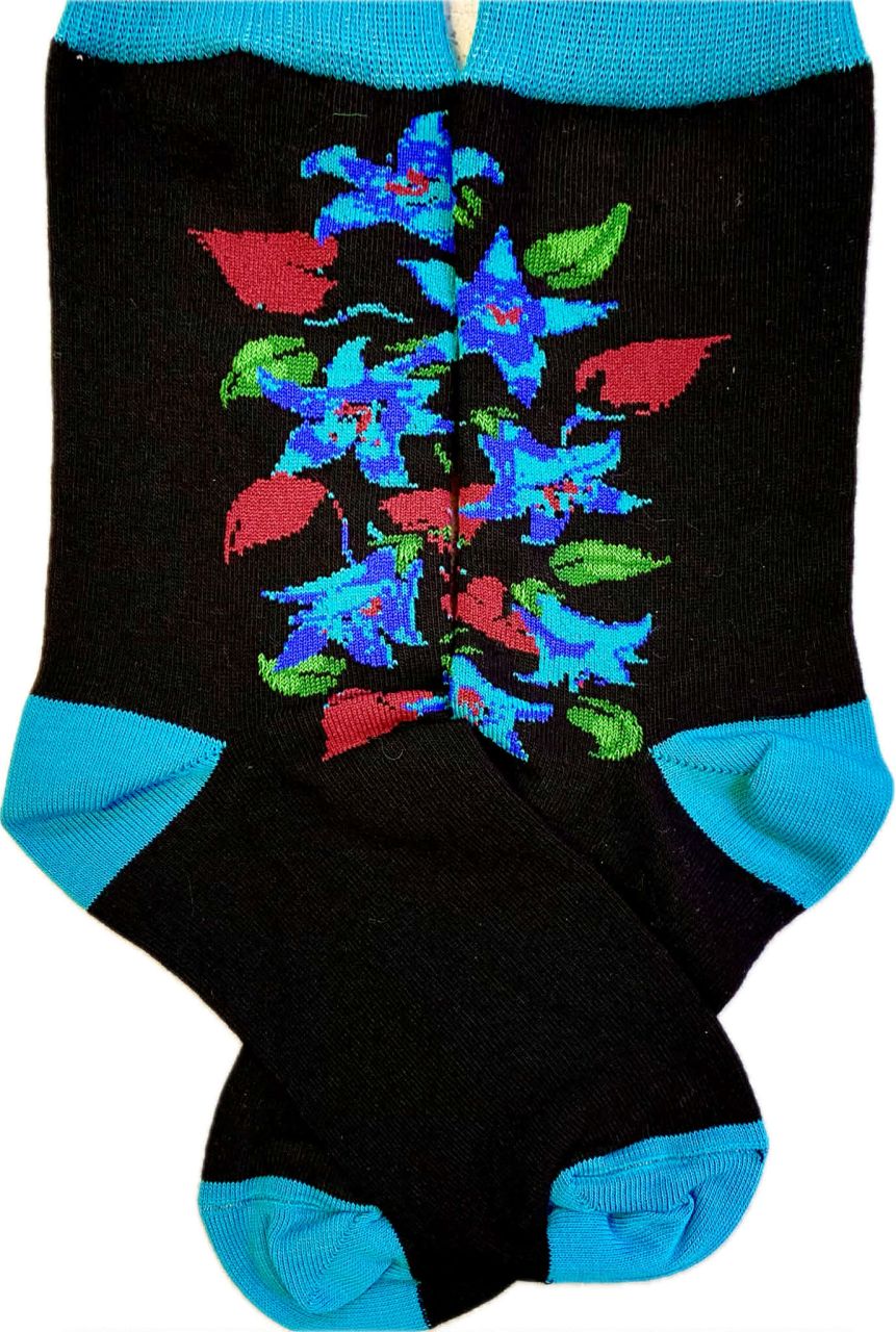 Yvonne virágmintás bokazokni